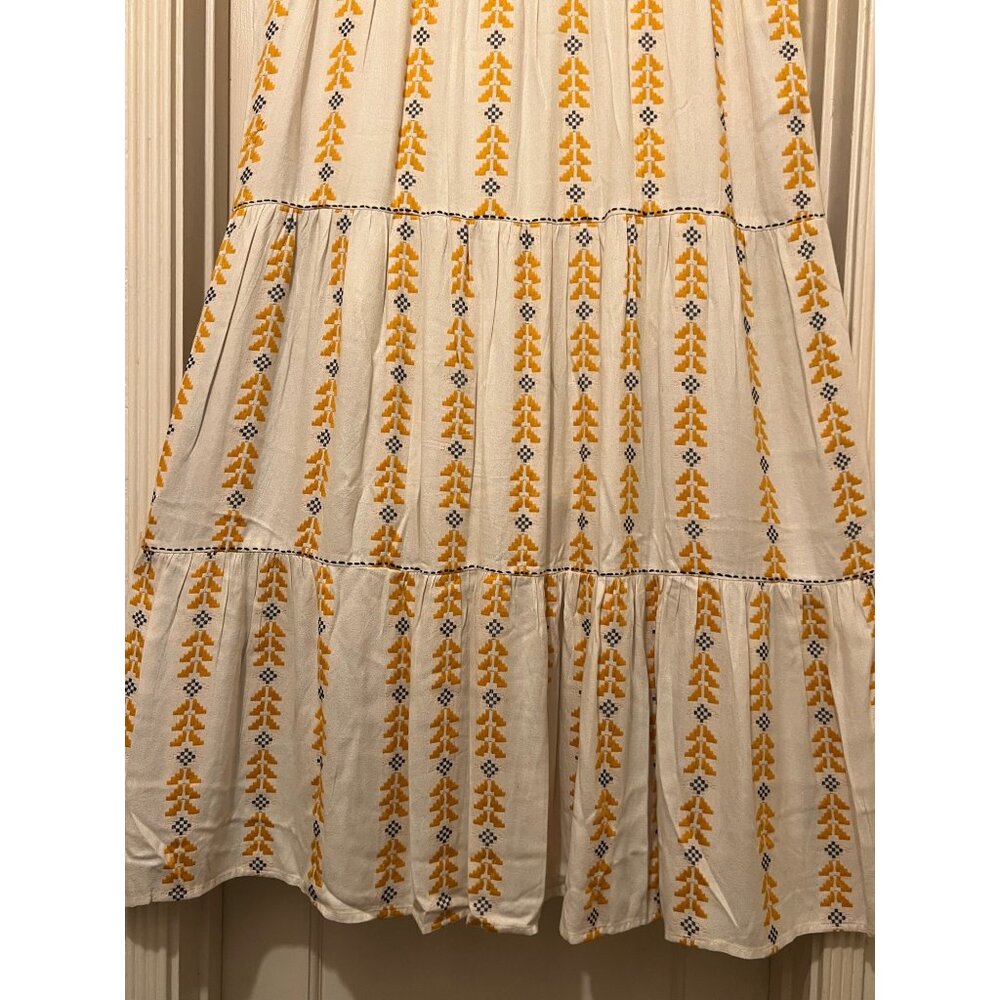 Versona Large Tank Dress Aztec Tassels Maxi Lined Tiered Career festival Comfort - Picture 13 of 16